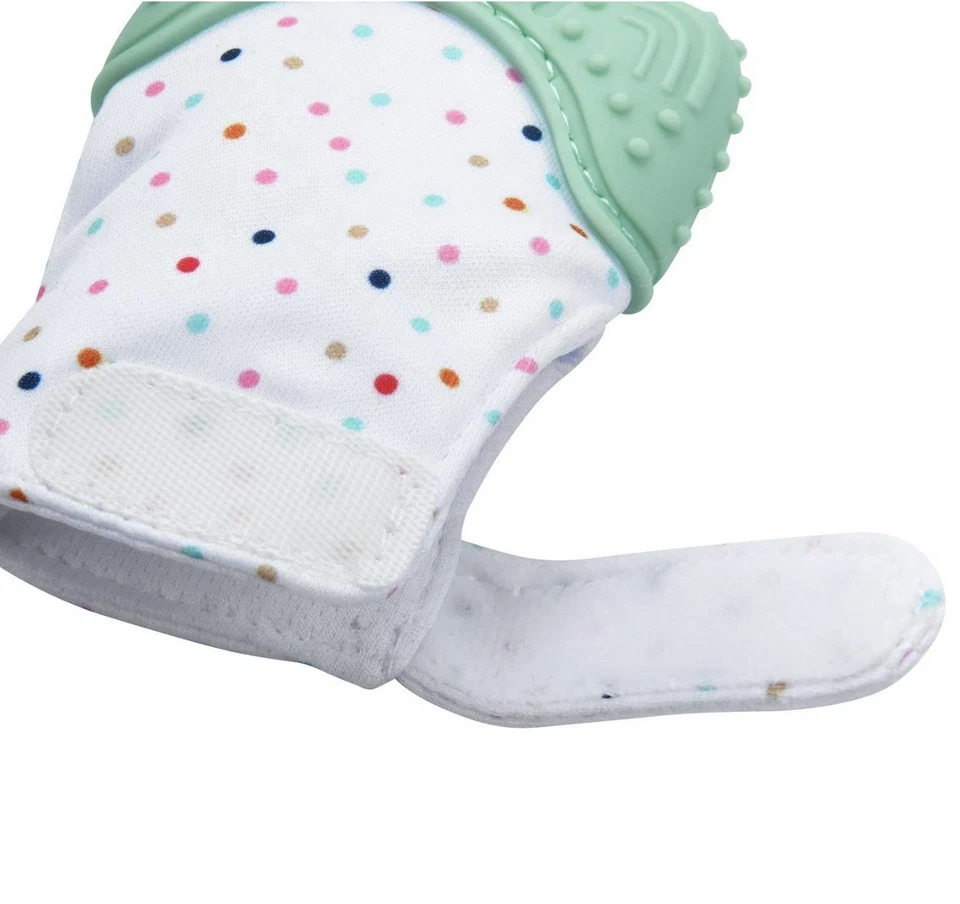 Зеленая детская перчатка на запястье погремушка прорезывание зубов сенсорная игрушка регулируемый ремень без бисфенола А - Изображение 3 из 4