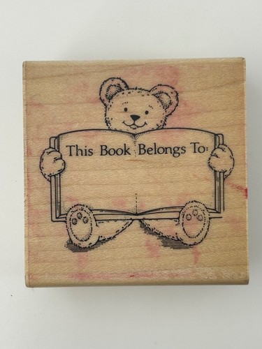 Hero Arts Wood Rubber Stamp This Book Belongs To Teddy Bear