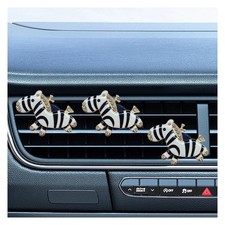 3pcs Bling Zebra Car Air Vent Clips Crystal Black White White 3pcs Bling Zebra Car Air Vent Clips Crystal Black White White
