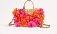 Valentino Small Raffia Shopping Bag With Flowers And Beads - BNWT