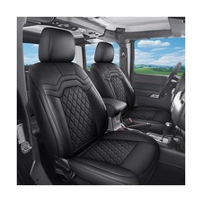 Huidasource Tacoma Black Seat Covers Full Set, Full Coverage Leather Car Seat...