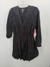 Pre-Owned Aqua Black Size Medium Shift Short Long Sleeve Dress