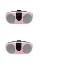 Pink Portable CD Player with AM/FM Radio and Programmable Memory Features