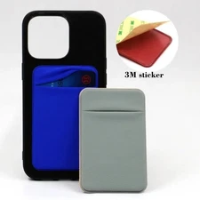 Silicone Phone Card Holder with 3M Adhesive Stick On Wallet Pocket for All Cases