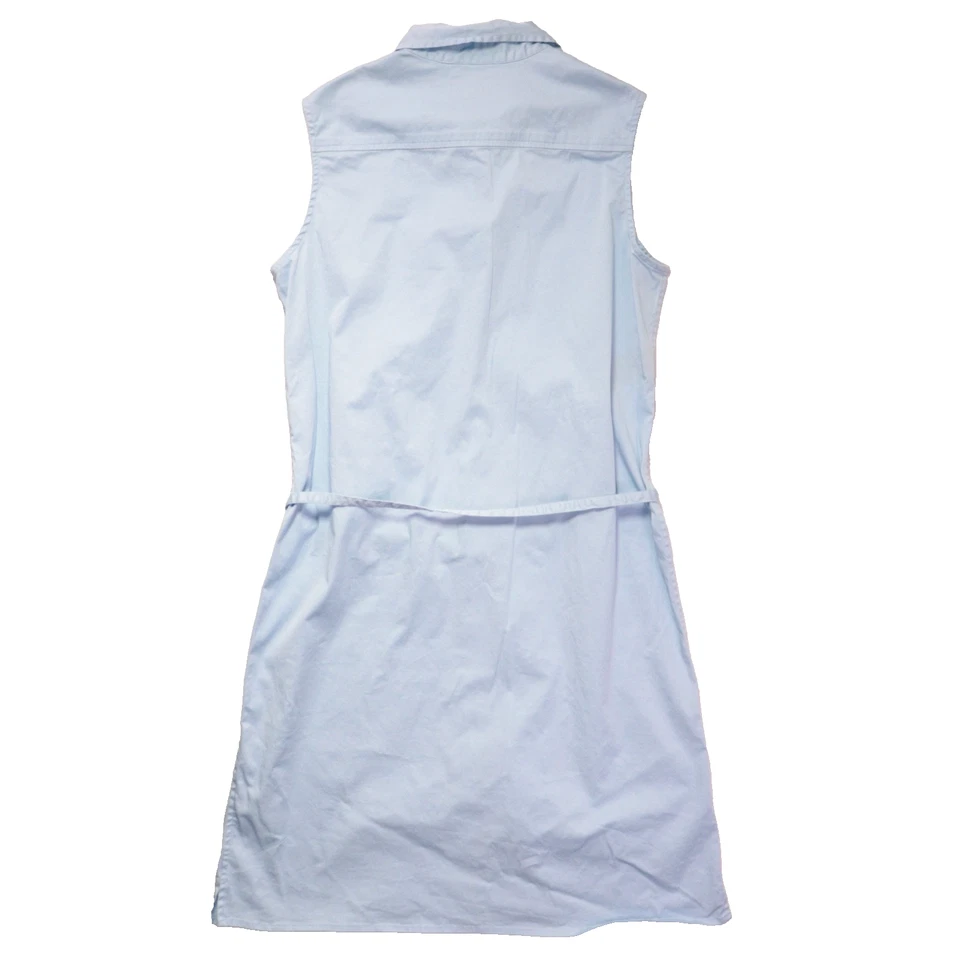 Polo Jeans Co Ralph Lauren Button Shirt Dress SkyBlue Sleeveless Preppy USA Flag - Image 2 of 4