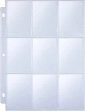 Trading Card Sleeves Page Clear Sheet 36 Pack 9 Pocket Page Protector Holds 324