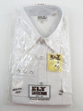 Ely Cattleman Pearl Snap Long Sleeve Western Shirt Men  s 17/34 White NWT