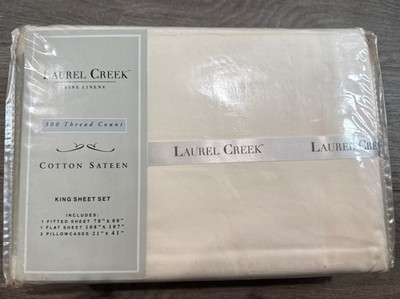 Laurel Creek Fine Linens 300 tc Cotton Sateen King Sheet Set Made In India