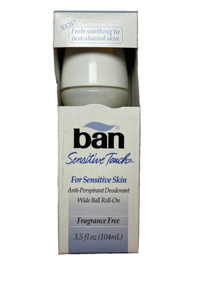 Vintage Ban Sensitive Touch Fragrance-Free Wide Ball Roll-On Deodorant 3.5 oz