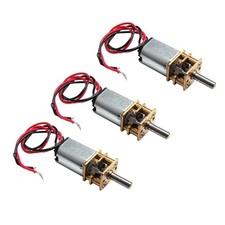 Acxico 3Pcs Mini Micro N20 Gear Motor DC 3V-6V Slow Speed Full Metal Gearbox ...