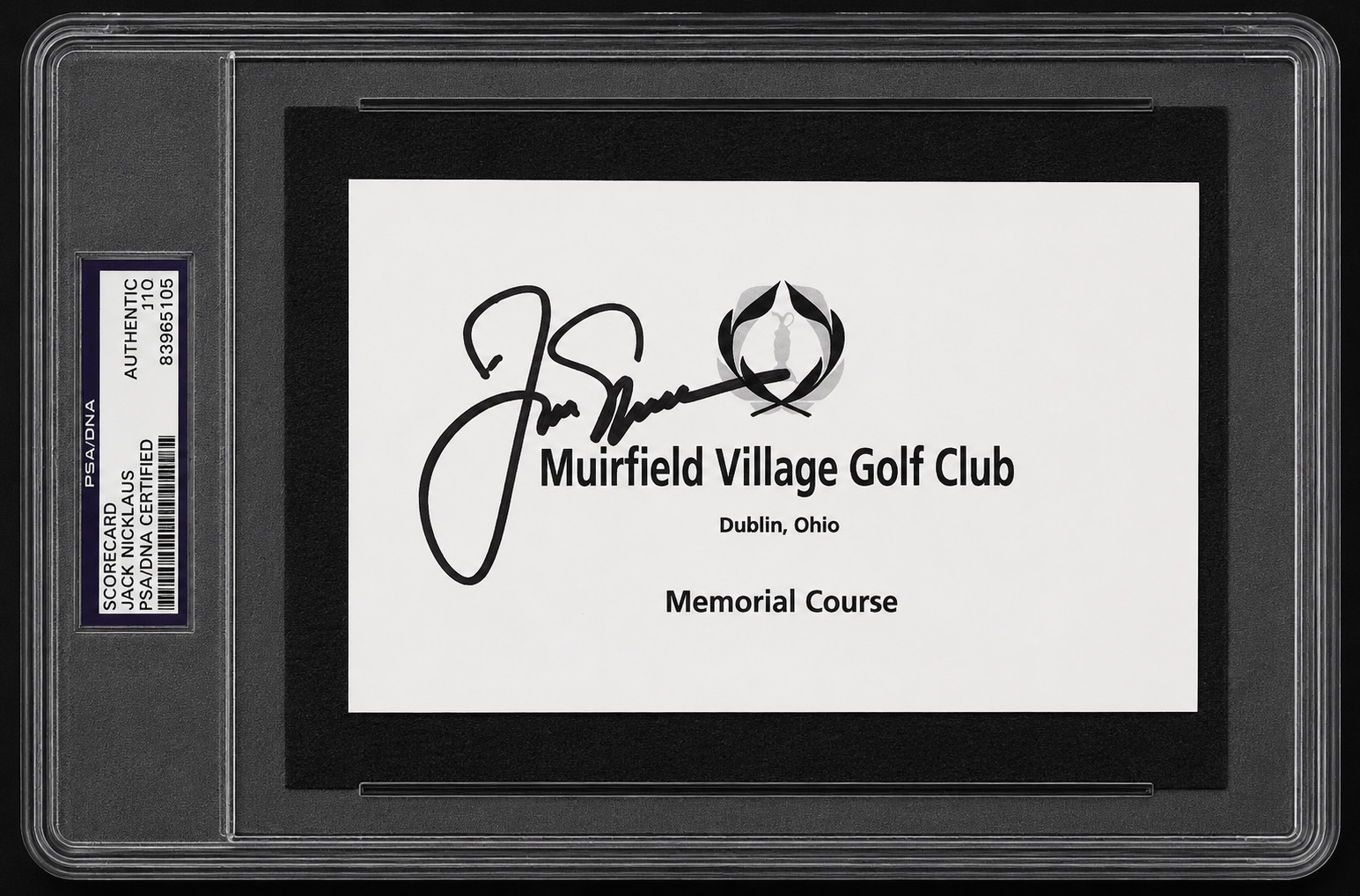 Signed Jack Nicklaus Score Card The Memorial Autograph 18x Major Champ Auto PSA view 1