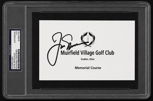 Signed Jack Nicklaus Score Card The Memorial Autograph 18x Major Champ Auto PSA