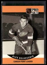 1990-91 Pro Set #652 Alex Delvecchio Red Wings Hockey Card 1901H