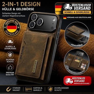 Hülle für iPhone 17 16 15 14 Plus Pro Max  Handy Tasche Leder Wallet Schutz Case