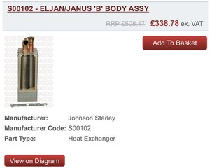 Johnson & Starley Hijan 6 - Brenner & Gassteuerung Baugruppe - S00734