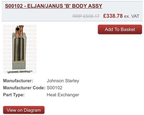 Johnson & Starley Hijan 6 - Brenner & Gassteuerung Baugruppe - S00734