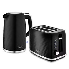Swan Wave Wasserkocher & Toaster Set schwarz Kräuselung strukturiert 1,7 l schnell kochend 7 Bräunung