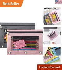 Versatile Clear View Pencil Pouches for Binder - 2 Pack with Smooth Zipper