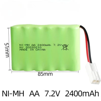 2400mAh 7,2V Ni-MH Akku Batteriepack Wiederaufladbar für RC Spielzeug Fahrzeuge - Bild 1 von 4