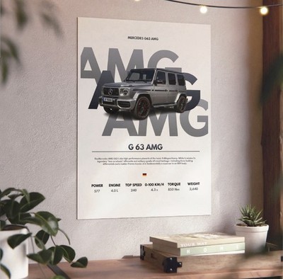 G 63 AMG Aluminium Panel Art  30 x 40 cm (11,8  x 15,7 )