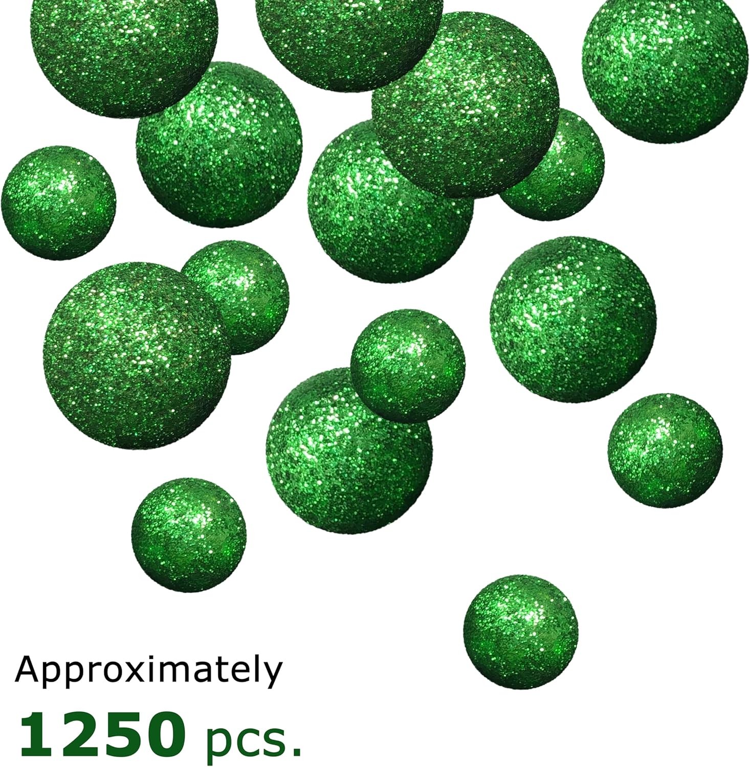 Decorative Green Foam Balls for Party - Glitter Vase Filler & Table