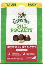 Greenies Pill Pockets For Dogs Hickory Smoke Capsule, 60 Treats Each Bag