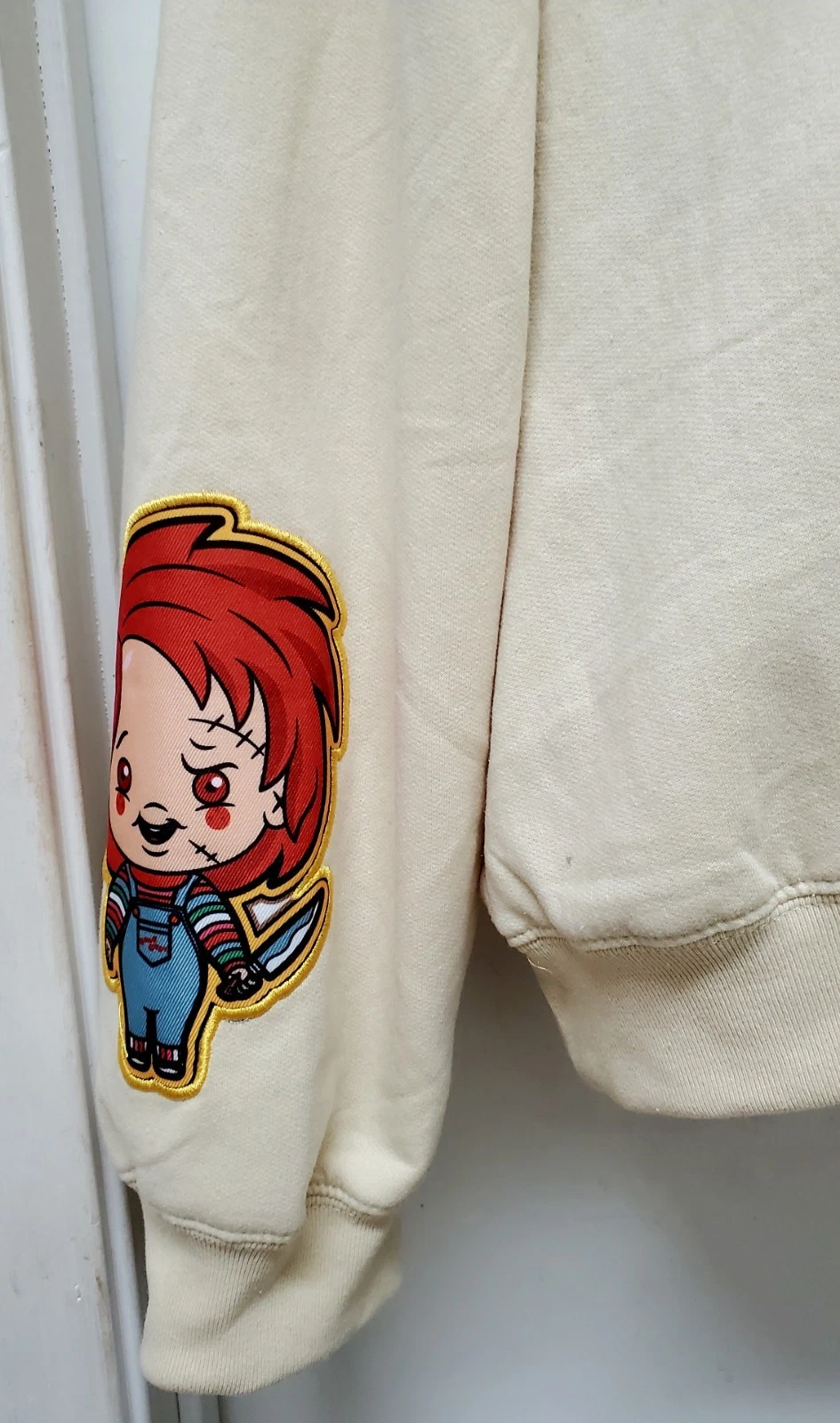 Chucky Wanna Play Pullover Hoodie, Sweatshirt Beige Halloween Hoodie