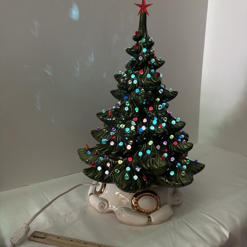 "Árbol de Navidad vintage parpadeante de cerámica musical iluminado Holanda Atlántica 19""" - Imagen 7 de 18