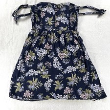 American Eagle Floral Dress Womens Strapless Off Shoulder Boho Smocked Mini M