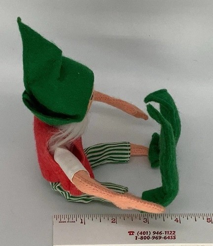 Annalee Christmas Gnome Elf Doll w/ Red Vest Pixie Elf Doll Mobiltree 1991 - Picture 12 of 13
