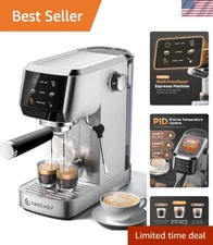Espresso Machine 20 Bar Coffee Maker Milk Frother Adjustable Temperature Comp...