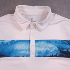 All-In-Motion Men's XL Golf 3-Button Short Sleeve Polo Shirt Blue Black Wave