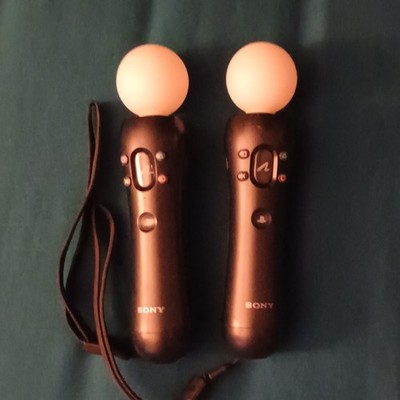 Sony PlayStation Move Controllers Pair Wireless Motion Control PS3/PS4 Black