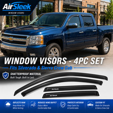 Chevy Silverado Gmc Sierra Crew Cab 07-14 Window Visors Rain Guards 4pc Chevy Silverado Gmc Sierra Crew Cab 07-14 Window Visors Rain Guards 4pc