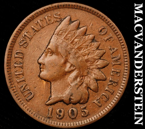 1905 Indian Head Cent - Scarce  Very Fine+ / Extra Fine  Better Date  #G7250