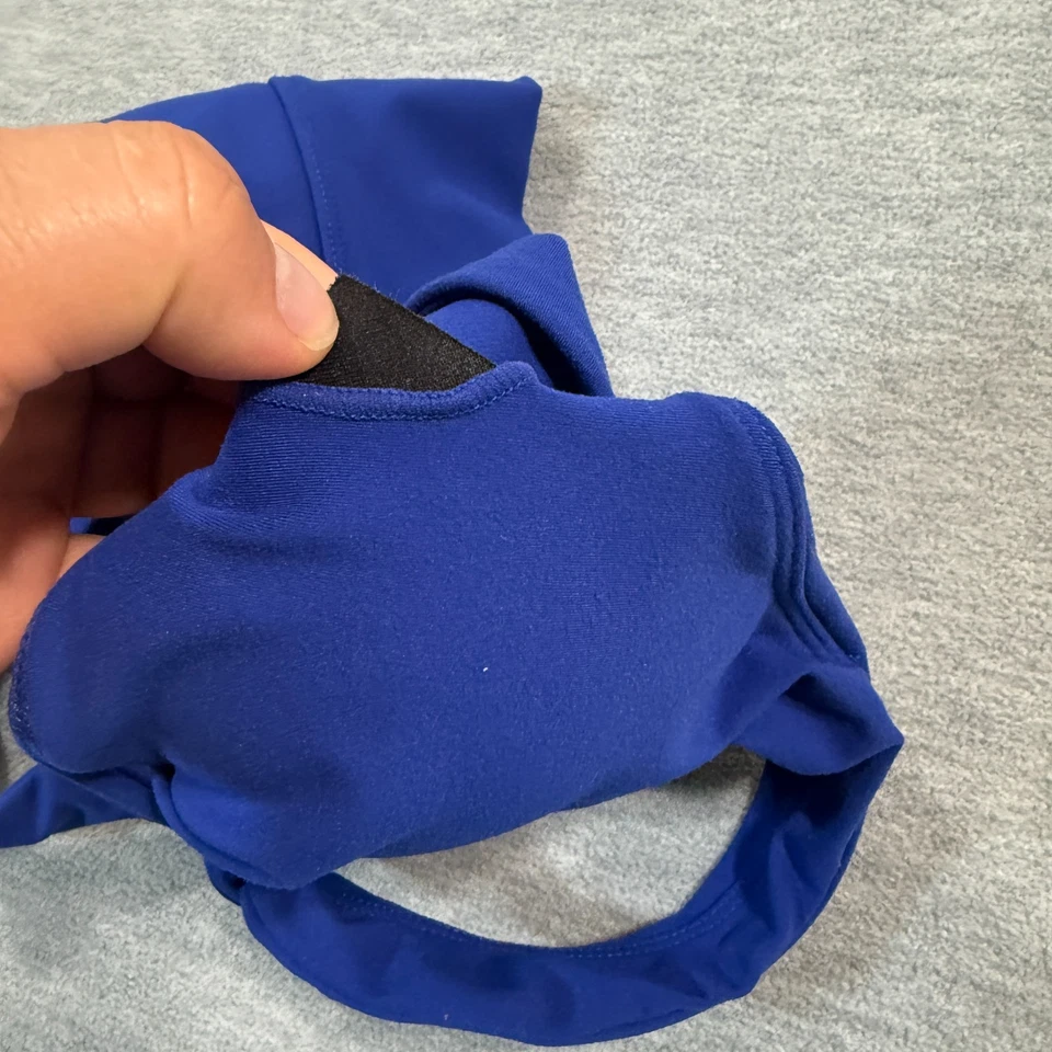 TLF Sports Bra Women L Blue Strappy Back Ruched Front Athletic Workout Top - Image 4 of 4