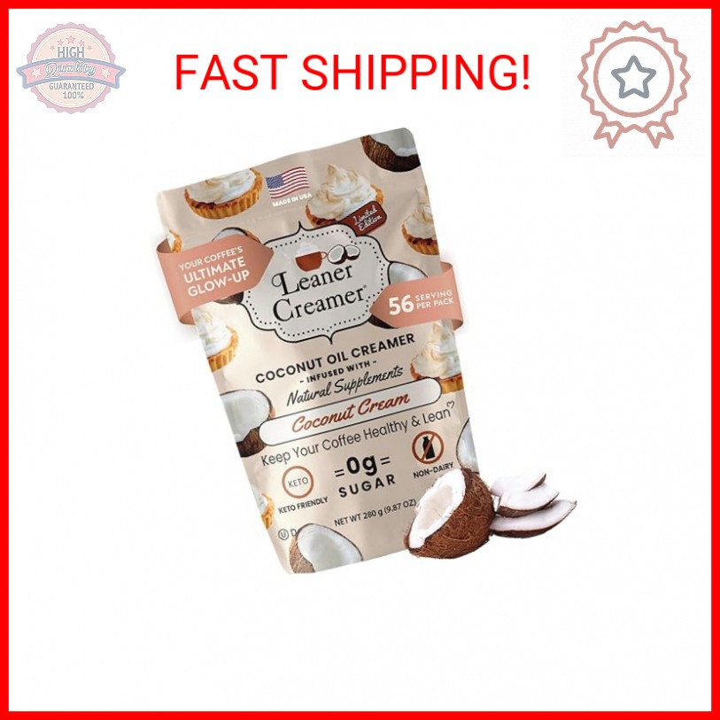 Leaner Creamer Natural Powdered Creamer for Coffee - Coconut Oil Non-Dairy Cream