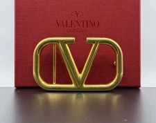 Authentic Valentino Garavani V-Logo Buckle - For 40mm Belt - Brushed Finish