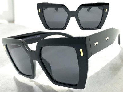 Black Oversized Square Retro Sunglasses Tinted New with Case Amazon.com: Matte Black Thick Square Frame Sunglasses for  main image 2
