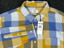 NWT Quicksilver Motherfly Plaid Flannel Long Sleeve Regular Fit Men's Large