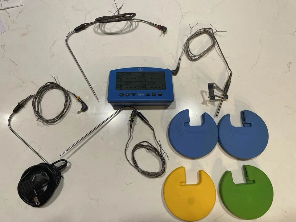 ThermoWorks Signals Blue BBQ WiFi Thermometer Bluetooth 4 Silicone Spools & Case — 第 2/4 张图片