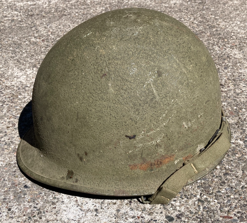 WWII M1 Schlueter Front Seam Swivel Bale Helmet Shell Field Gear Equipment - Picture 2 of 8