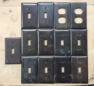 13 Bakelite Vintage Light Switch Plates Outlet Smoothie Paulding Leviton Uniline
