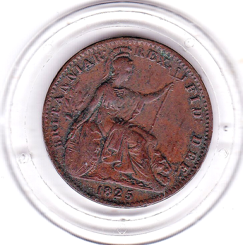 1825 One Farthing (1/4d) Copper Coin, King George IV