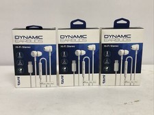 Lot Of 3 Tzumi Dynamic Hi-Fi Stereo Earbuds for Apple iPod iPad iPhone White