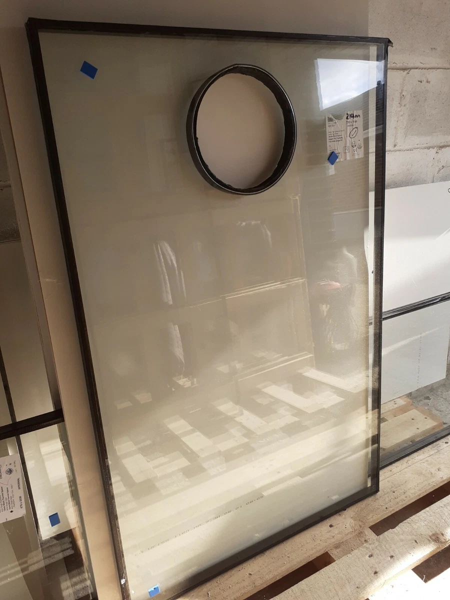 Double glazed sealed unit with fan hole cat flap hole 730mm x 1146mm