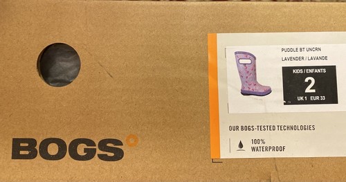 Girls NWB Bogs Rain Boots Unicorns Purple & Pink Padded Little Kids 2 M EUR 33 - Picture 10 of 11