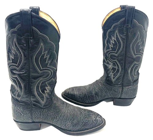 Tony Lama 6250 Gris Negro Hombro Encogido Cuero Vaquero Botas Occidentales 7.5 - Imagen 3 de 11