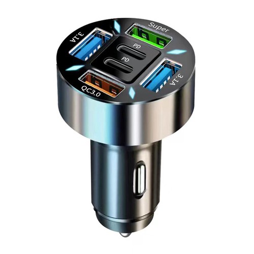 Car Fast Charger Adapter 6 USB Ports PD QC3.0 for iPhone Samsung Cell Phones - Picture 13 of 19