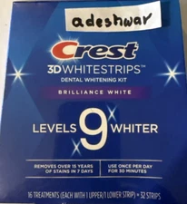 Crest 3D Whitestrips Brilliance White Level 9 32 Strips 16 TreatmentsEXP 10/2026